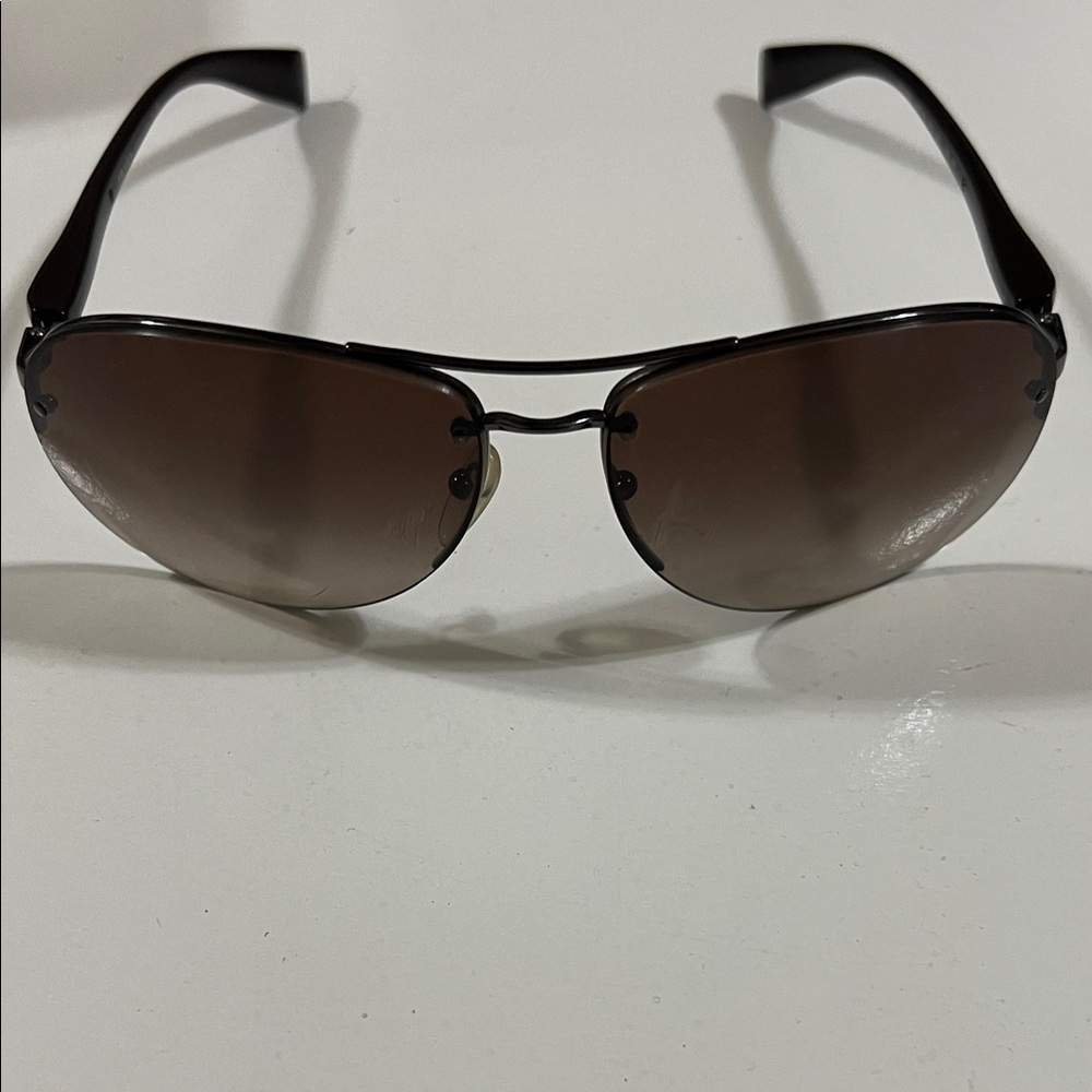 Prada Black Sunglasses with Red Accent